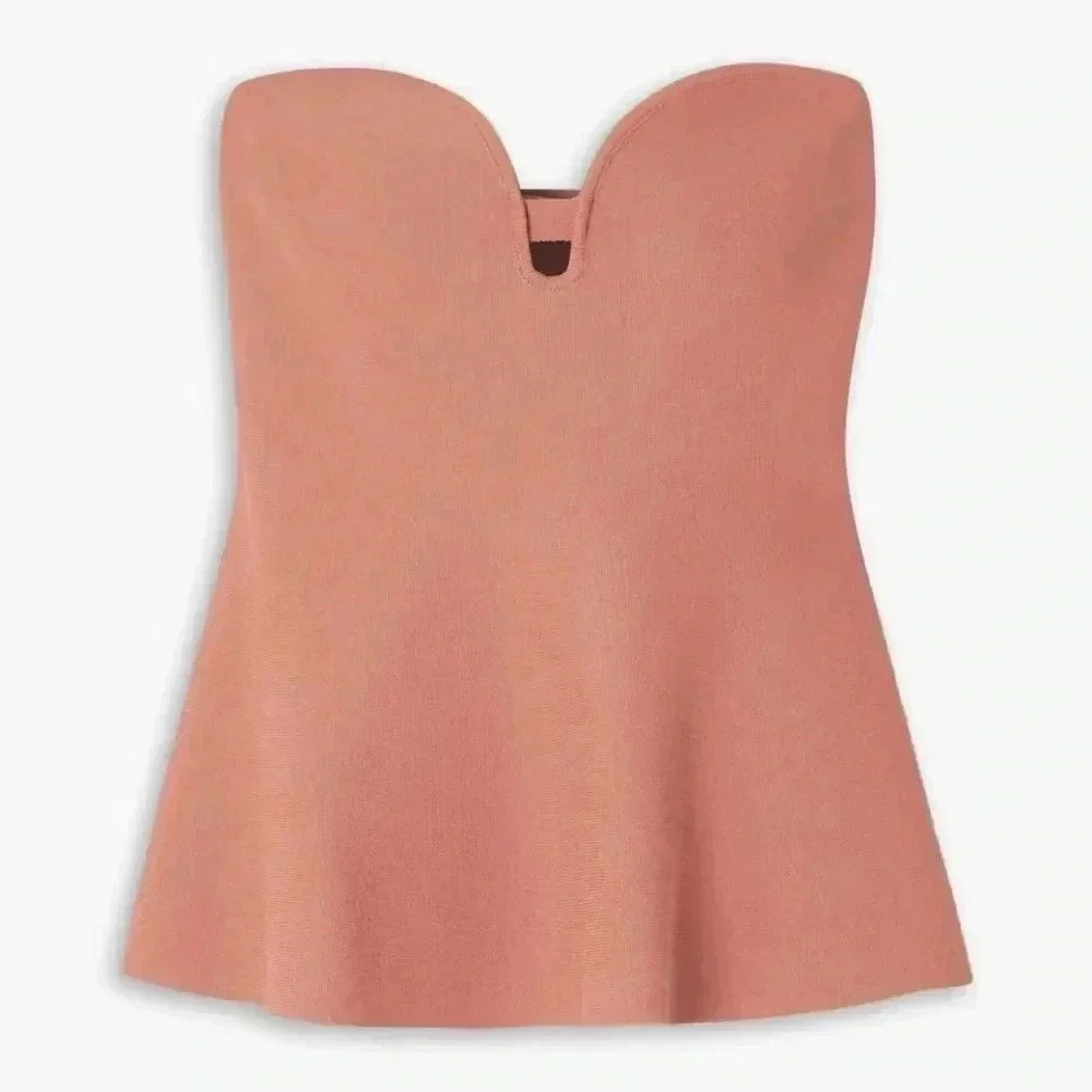 Stella Mccartney Strapless Stretch-Knit Peplum Top